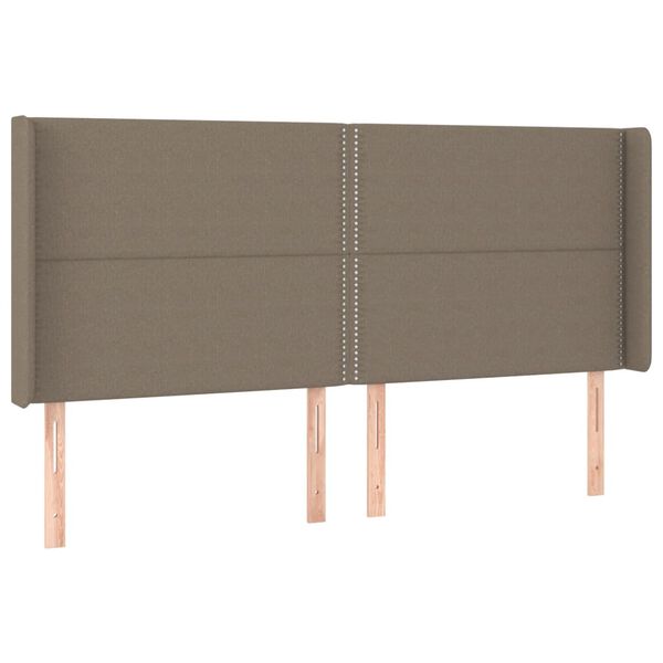 vidaXL Hoofdbord LED 183x16x118/128 cm stof taupe