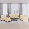 vidaXL 4-delige Loungeset met kussens stof crèmekleurig