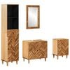 vidaXL Badkamerkastenset 4 st Massief Mango Hout