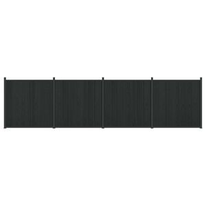 vidaXL Hekpaneel 4 st 705 x 186,5 cm WPC en Aluminium Zwart