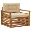 vidaXL Tuinbank Massief Acaciahout en Polyester Natuurlijk en Beige