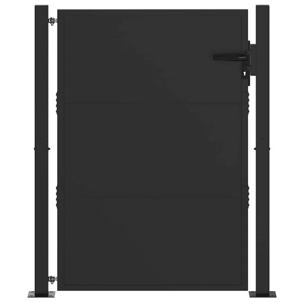 vidaXL Tuinpoort met slot Zwart 100 x 150 cm Gepoedercoat staal