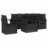 vidaXL 6-delige Loungeset met kussens poly rattan zwart
