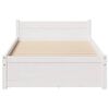 vidaXL Bedframe zonder matras massief grenenhout wit 75x190 cm