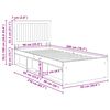 vidaXL Bedframe met hoofdeinde Beton 90 x 200 cm Massief grenenhout
