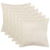 vidaXL Kussensloop 6 st HOUTEN Cr&egrave;mekleurig 80 x 80 cm Boucl&eacute;