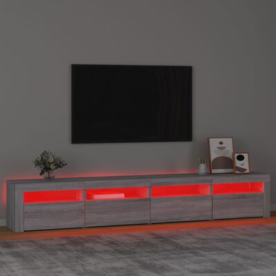 vidaXL Tv-meubel met LED-verlichting 240x35x40 cm grijs sonoma eiken
