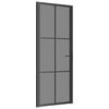 vidaXL Binnendeur 83x201,5 cm ESG-glas en aluminium zwart