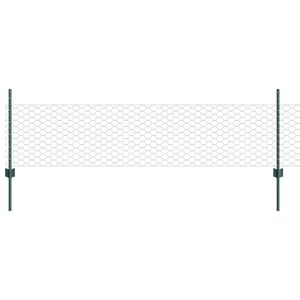 vidaXL zeshoekig gaasgek met palen 25 x 0,5 m PVC-Coated Staal Groen