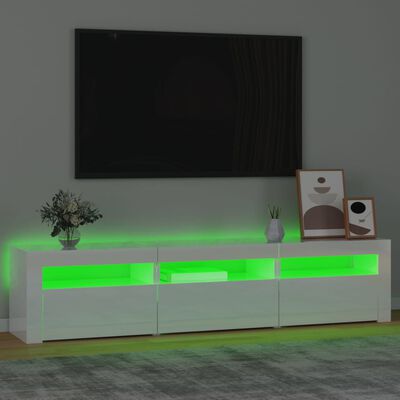 vidaXL Tv-meubel met LED-verlichting 180x35x40 cm hoogglans wit