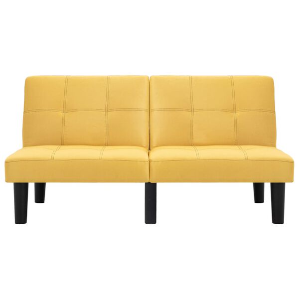 vidaXL Tweezitsbank stof geel