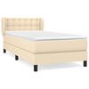 vidaXL Boxspring met matras stof cr&egrave;mekleurig 80x200 cm