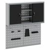 vidaXL Gereedschapskast set met plank 3 st Zwart Gepoedercoat staal