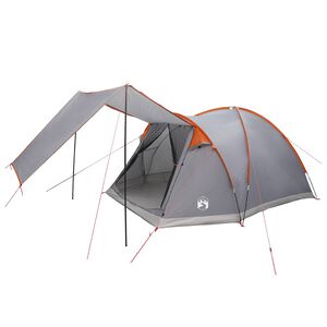 vidaXL Huisje Tent Grijs en Oranje 4-persoons Polyester en staal