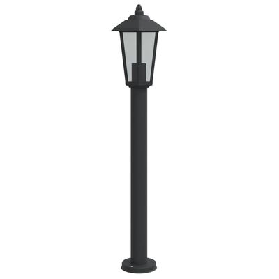 vidaXL Vloerlamp voor buiten 80 cm roestvrijstaal zwart