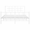 vidaXL Bedframe met hoofd- en voeteneinde metaal wit 135x190 cm