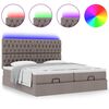 vidaXL Ottoman bed met matrassen en LED's 160x200cm stof taupe