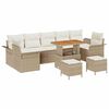 vidaXL Tuin Sofa Set met kussen met opslag 10 pcs Beige en Cr&egrave;me
