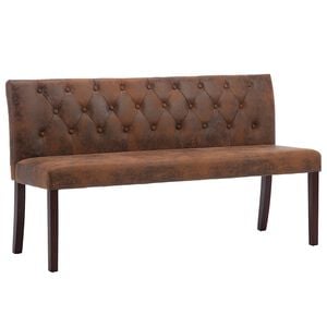 vidaXL Bankje 148,5 cm kunstsu&egrave;de bruin