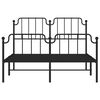 vidaXL Bedframe met hoofd- en voeteneinde metaal zwart 140x200 cm