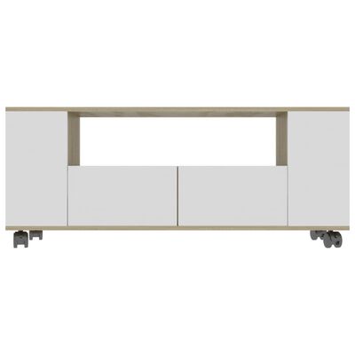 vidaXL Tv-meubel 120x35x48 cm bewerkt hout wit sonoma eikenkleurig