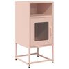 vidaXL Nachtkastje 36x39x78 cm koudgewalst staal roze
