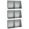 vidaXL Keerwand 6 st 40 x 12 x 50 cm Gegalvaniseerd staal zilver