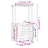 vidaXL Tuinbartafel met dak 112,5x57x195,5 cm massief hout