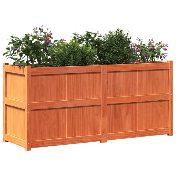 vidaXL Plantenbak 150x50x70 cm massief grenenhout wasbruin