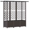 vidaXL Verhoogd Bed met Trellis en Dak Bruin 162,5 x 40 x 138 cm PP