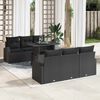 vidaXL Tuin Sofa Set met kussen 7 pcs Zwart Poly riet