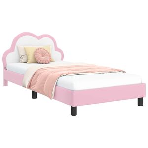 vidaXL Bedframe voor kinderen met hoofdbord Roze 90 x 190 cm PU