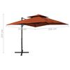 vidaXL Zweefparasol met dubbel dak 250x250 cm terracottakleurig