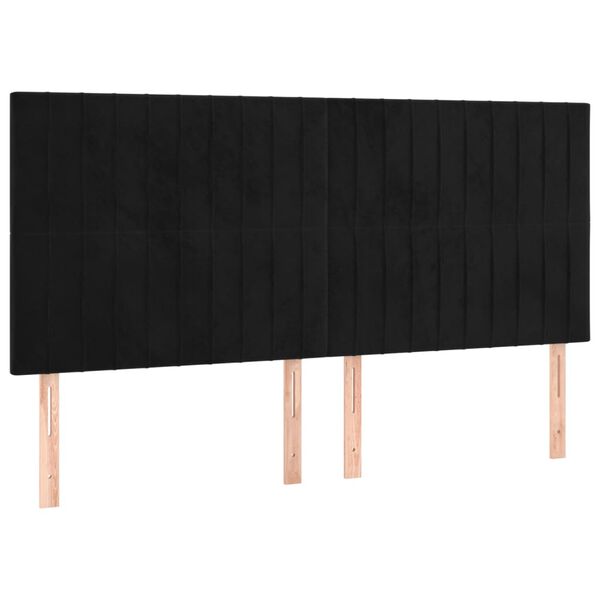 vidaXL Hoofdbord zwart 160x5x118/128 cm fluweel