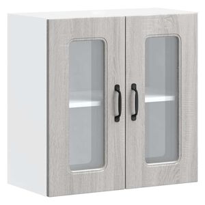vidaXL Keukenbovenkast met glazen deur Kalmar bewerkt hout grijs sonoma eiken