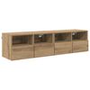 vidaXL TV Wandkasten 2 st Artisan Eiken Bewerkt hout