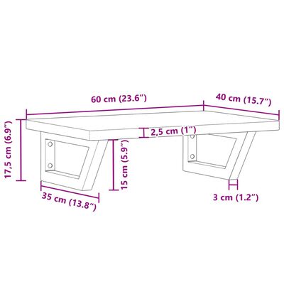 vidaXL Badkamer wandschap staal en massief beukenhout