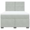 vidaXL Boxspring met matras fluweel lichtgrijs 140x200 cm