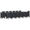 vidaXL Tuin Eetset 15 st Antraciet Polt riet