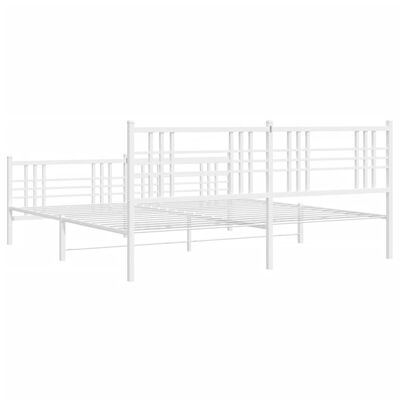 vidaXL Bedframe met hoofd- en voeteneinde metaal wit 183x213 cm