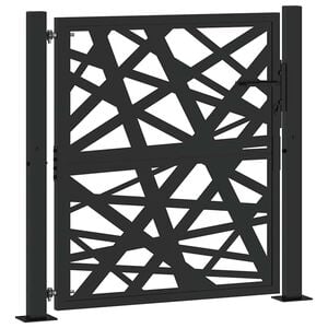 vidaXL Poort met lichtontwerp 100x100 cm staal zwart