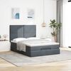 vidaXL Ottoman bed met matrassen en LED's 140x190cm fluweel