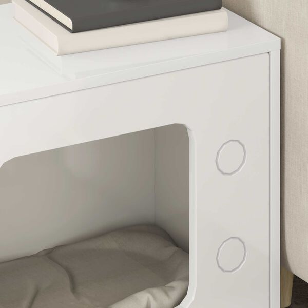 vidaXL Kattenhuis Glanzend Wit 51 x 30 x 52 cm Bewerkt hout