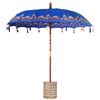 vidaXL Balinese parasol met basis Blauw 215 x 215 x 260 cm