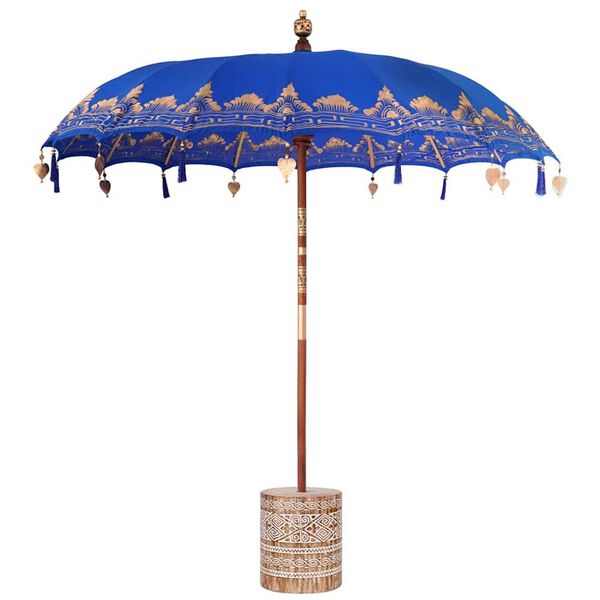 vidaXL Balinese parasol met basis Blauw 215 x 215 x 260 cm