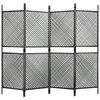vidaXL Kamerscherm met 4 panelen 240x200 cm poly rattan antraciet