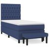 vidaXL Boxspring met matras stof blauw 100x200 cm