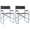 vidaXL Regisseursstoelen 2 st staal zwart