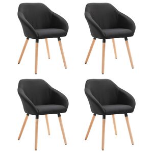 vidaXL Eetkamerstoelen 4 st stof zwart