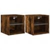 vidaXL Tv-wandmeubels met LED 2 st 30x28,5x30 cm gerookt eikenkleurig